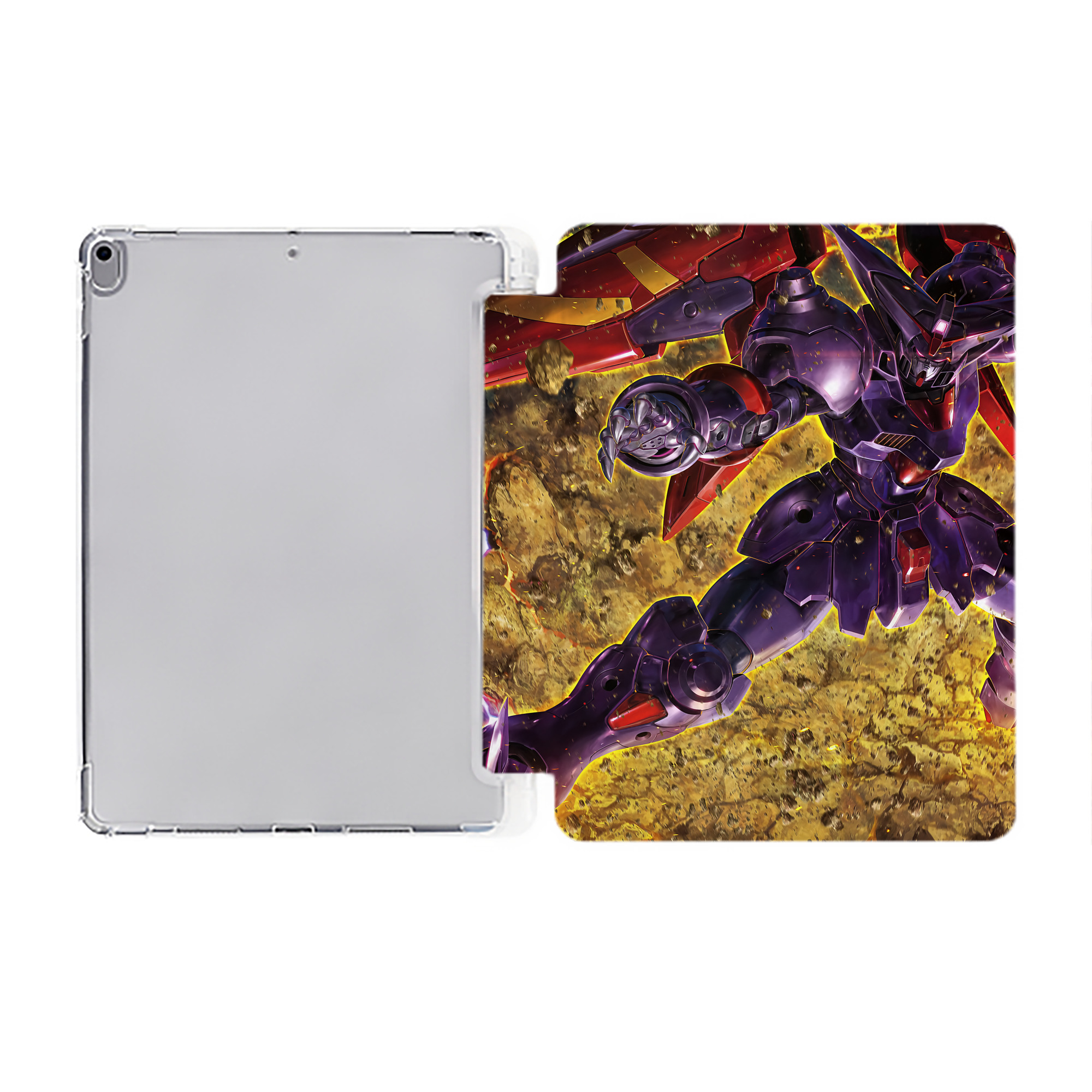 （画像用） 機動戦士ガンダム Mobile Suit Gundam IPad ケース ペン収納付き 三つ折りスタンド PUレザー×シリコン 対応機種9.5/10.5/10.9インチ